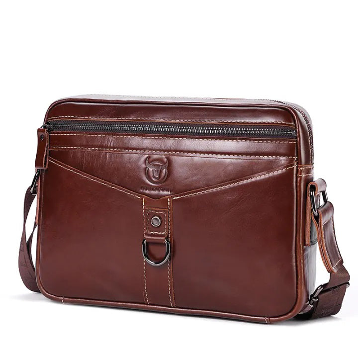 Men Vintage Cowhide Leather Messenger Bag Shoulder Satchel Travel Bag