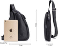 Anti-theft Sling Bag Travel Crossbody Shoulder Genuine Leather Chest Bag Black