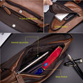 Anti-theft Sling Bag Travel Crossbody Shoulder Genuine Leather Chest Bag Brown