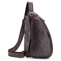 Anti-theft Sling Bag Travel Crossbody Shoulder Genuine Leather Chest Bag Coffee