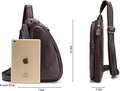 Anti-theft Sling Bag Travel Crossbody Shoulder Genuine Leather Chest Bag Coffee