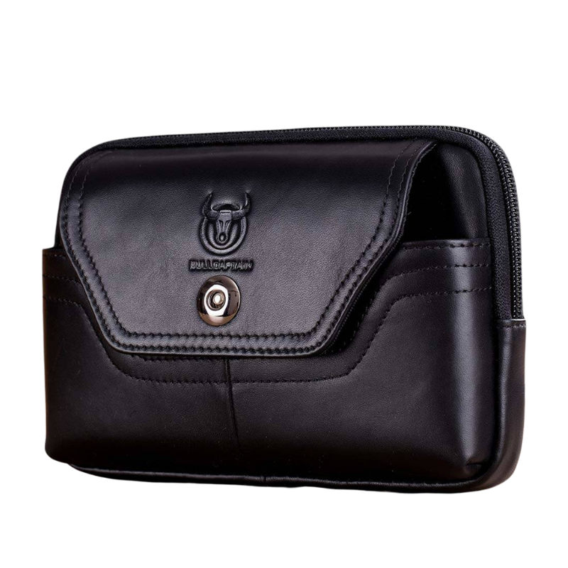 Cell Phone Pouch Leather Belt Clip Carrying Case Pouch Crossbody Bag Black 