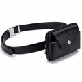 Cell Phone Pouch Leather Belt Clip Carrying Case Pouch Crossbody Bag Black