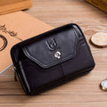 Cell Phone Pouch Leather Belt Clip Carrying Case Pouch Crossbody Bag Black