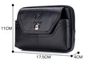 Cell Phone Pouch Leather Belt Clip Carrying Case Pouch Crossbody Bag Black