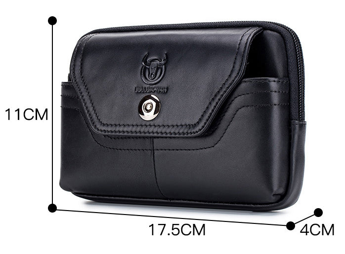 Cell Phone Pouch Leather Belt Clip Carrying Case Pouch Crossbody Bag Black