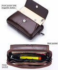 Cell Phone Pouch Leather Belt Clip Carrying Case Pouch Crossbody Bag Coffee