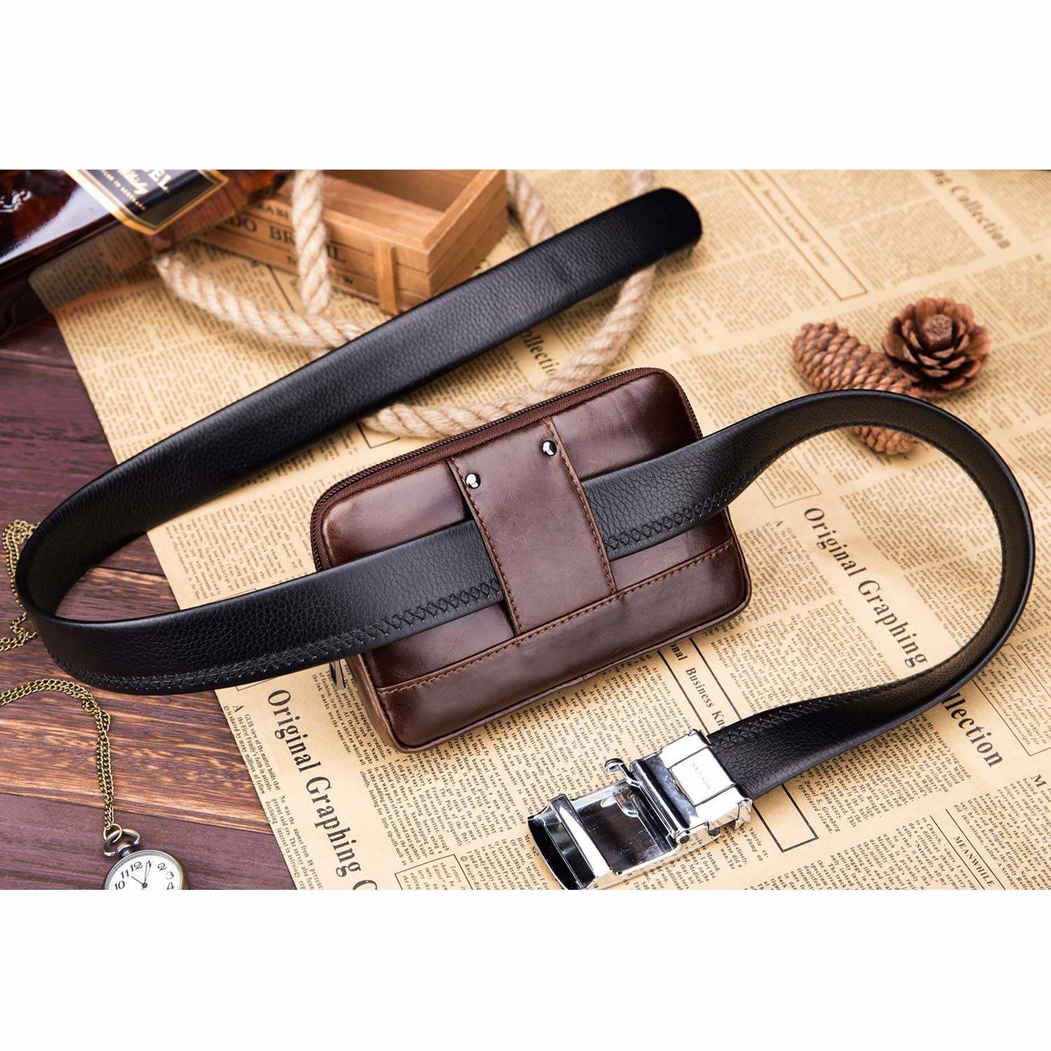 Cell Phone Pouch Leather Belt Clip Carrying Case Pouch Crossbody Bag Coffee