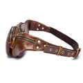 Genuine Leather Fanny Pack Waist Bag Shoulder Hiking Running Bag Brown