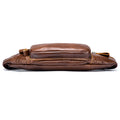 Genuine Leather Fanny Pack Waist Bag Shoulder Hiking Running Bag Brown
