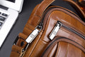 Genuine Leather Ipad Messenger Bag Crossbody Satcel Sturdy Handbag Brown