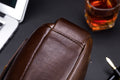Genuine Leather Ipad Messenger Bag Crossbody Satcel Sturdy Handbag Coffee