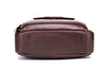 Genuine Leather Ipad Messenger Bag Crossbody Satcel Sturdy Handbag Coffee