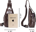 Genuine Leather Men's Sling Shoulder Bags Crossbody Chest Retro Bags Coffee