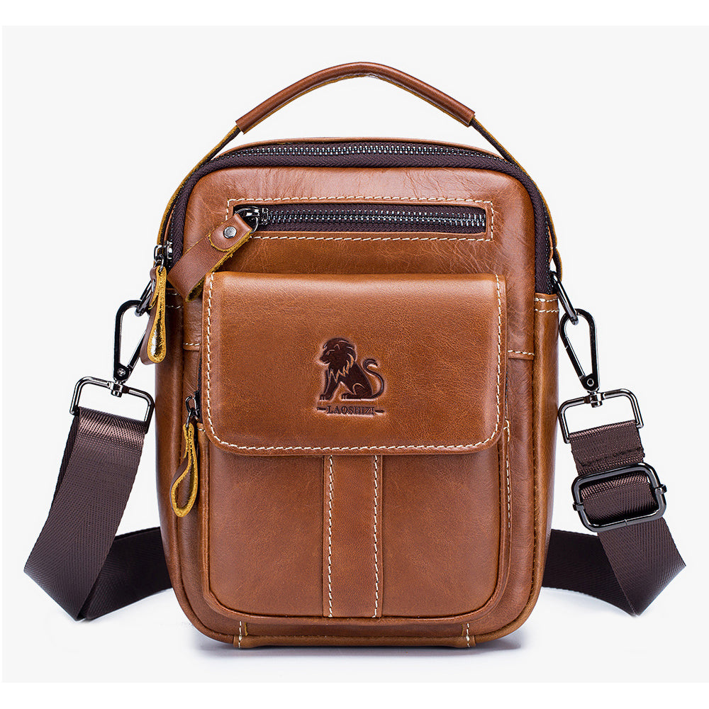Genuine Leather Messenger Sling Bag Crossbody Shoulder Travel Business Bags Brown
