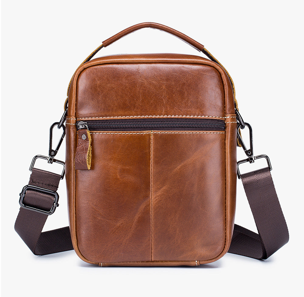 Genuine Leather Messenger Sling Bag Crossbody Shoulder Travel Business Bags Brown