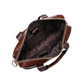 Leather Briefcase 15.6 Inch Laptop Retro Office College Computer Shoulder Bag Brown