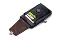 Leather Mini Small Shoulder Bag Belt Clip Holster Cell Phone Pouch Black