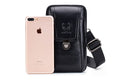 Leather Mini Small Shoulder Bag Belt Clip Holster Cell Phone Pouch Black