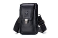 Leather Mini Small Shoulder Bag Belt Clip Holster Cell Phone Pouch Black