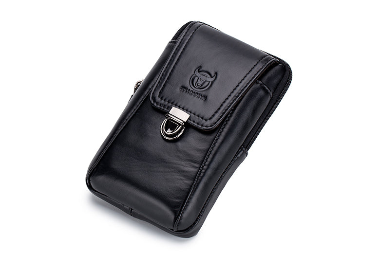 Leather Mini Small Shoulder Bag Belt Clip Holster Cell Phone Pouch Black