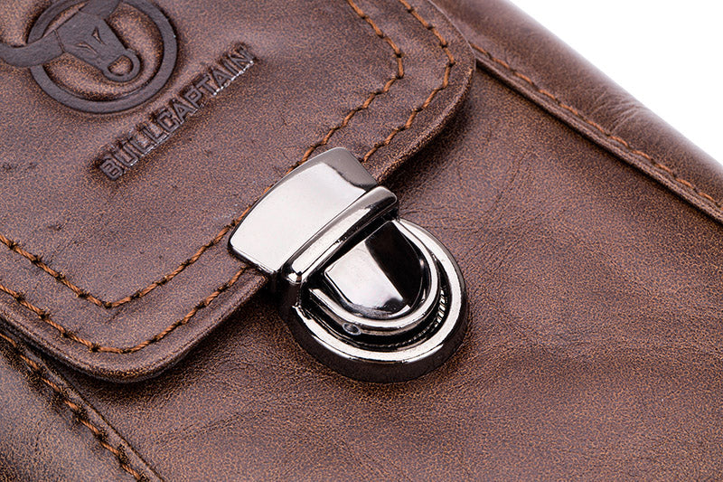 Leather Mini Small Shoulder Bag Belt Clip Holster Cell Phone Pouch Brown