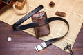 Leather Mini Small Shoulder Bag Belt Clip Holster Cell Phone Pouch Brown