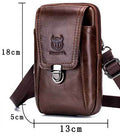 Leather Mini Small Shoulder Bag Belt Clip Holster Cell Phone Pouch Brown