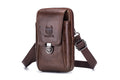 Leather Mini Small Shoulder Bag Belt Clip Holster Cell Phone Pouch Brown