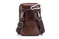 Leather Mini Small Shoulder Bag Belt Clip Holster Cell Phone Pouch Brown