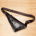 Leather Sling Bag for Men Women Casual Crossbody Small Chest Bag Black