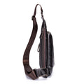 Leather Sling Bag for Men Women Casual Crossbody Small Chest Bag Coffee