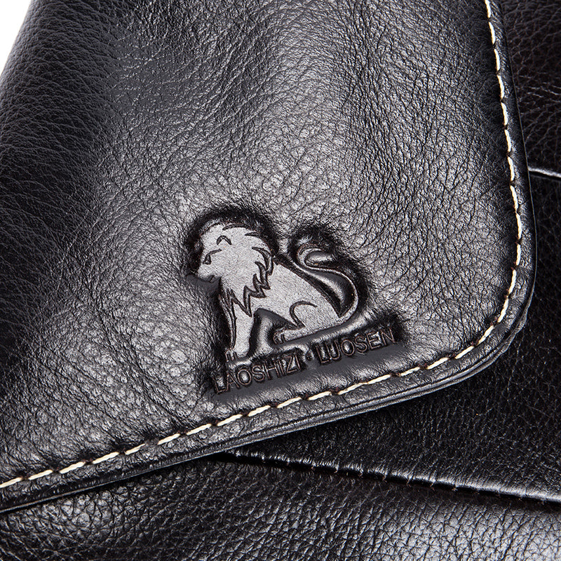 Leather Sling Bag for Men Women Casual Crossbody Small Chest Bag Coffee