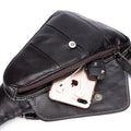 Leather Sling Bag for Men Women Casual Crossbody Small Chest Bag Coffee