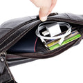 Leather Sling Bag for Men Women Casual Crossbody Small Chest Bag Coffee