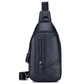 Men Leather Sling Bag Casual Crossbody Shoulder Backpack Chest Bag
