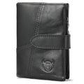 Men Bifold Soft Genuine Leather Wallets Anti Theft Security Purse Black