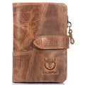 Men Bifold Soft Genuine Leather Wallets Anti Theft Security Purse Brown