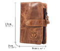 Men Bifold Soft Genuine Leather Wallets Anti Theft Security Purse Brown