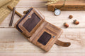 Men Bifold Soft Genuine Leather Wallets Anti Theft Security Purse Brown
