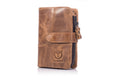 Men Bifold Soft Genuine Leather Wallets Anti Theft Security Purse Brown