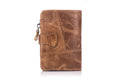 Men Bifold Soft Genuine Leather Wallets Anti Theft Security Purse Brown
