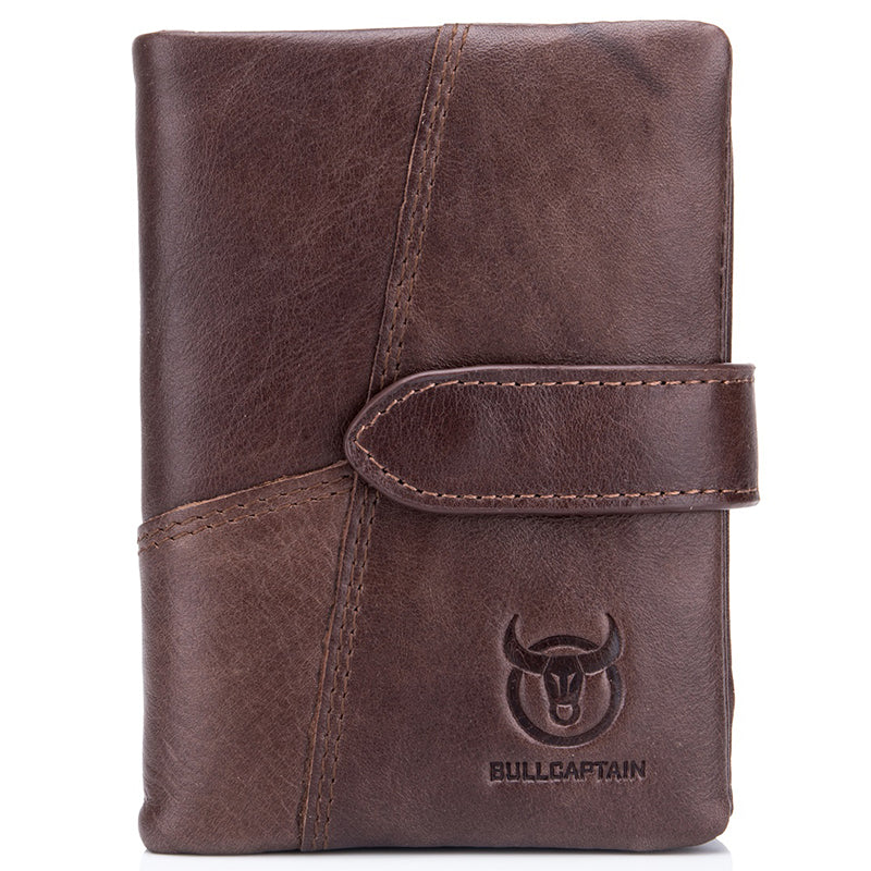 Men's Bifold Soft Genuine Leather Wallets Anti Theft Security Purse Coffee