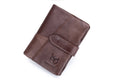 Men Bifold Soft Genuine Leather Wallets Anti Theft Security Purse Coffee