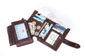 Men Bifold Soft Genuine Leather Wallets Anti Theft Security Purse Coffee
