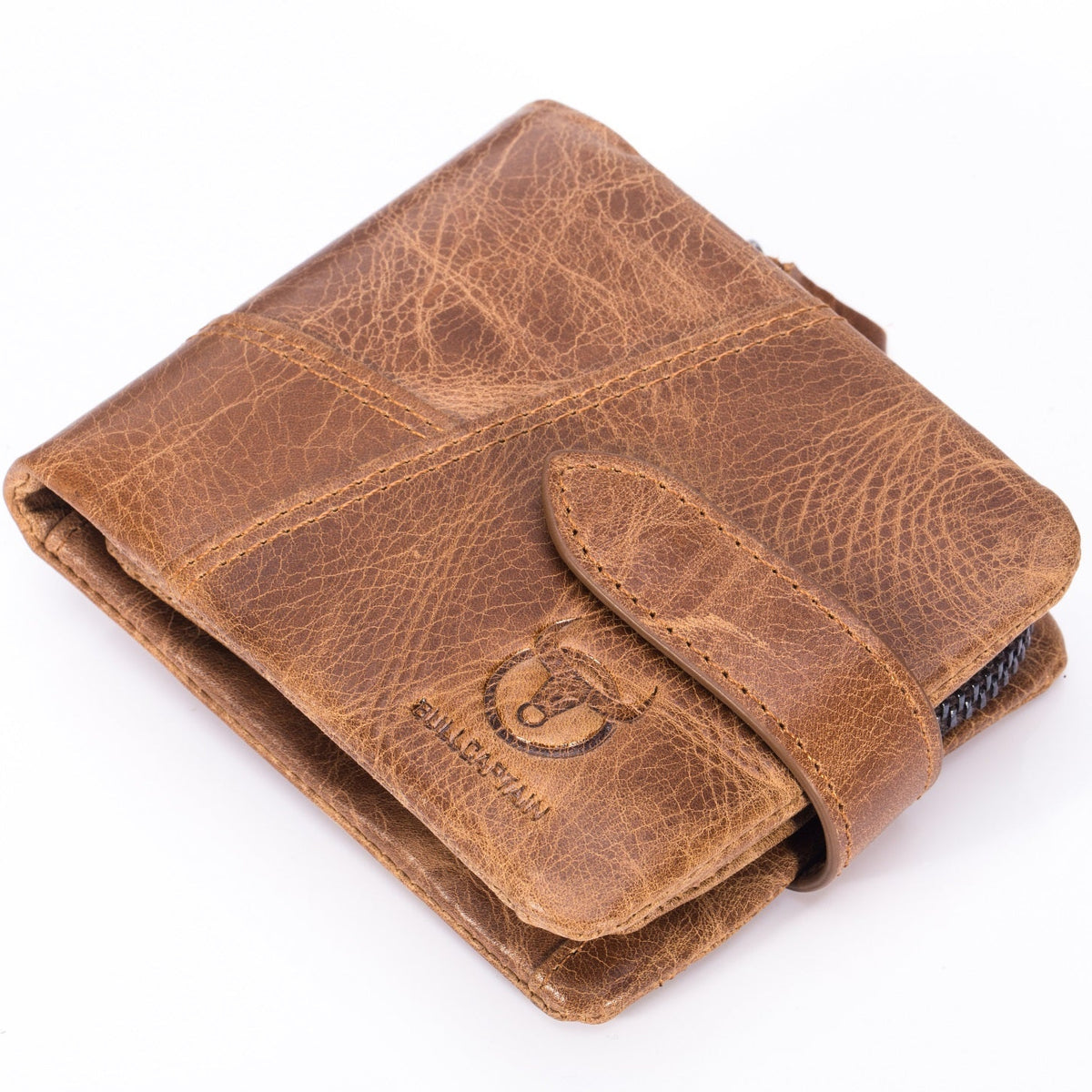 Men Bifold Soft Genuine Leather Wallets Vintage Purse 2 ID Window Brown