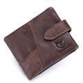 Men Bifold Soft Genuine Leather Wallets Vintage Purse 2 ID Window Coffee