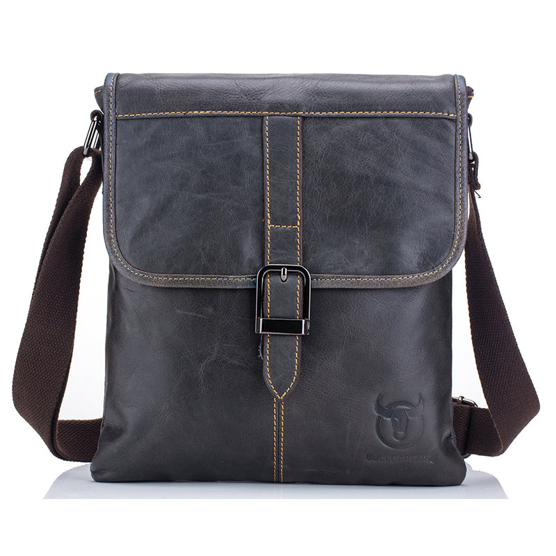 Men Casual Genuine Leather Bag Shoulder Handmade Crossbody Messenger Bag Iron