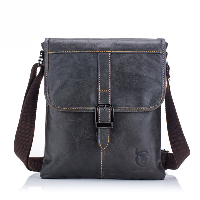 Men Casual Genuine Leather Bag Shoulder Handmade Crossbody Messenger Bag Iron