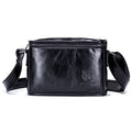 Men Casual Messenger Bags Genuine Leather Shoulder Ipad Tablet Bag Black
